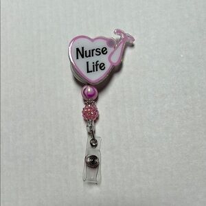 Pink Nurse Life Badge Reel